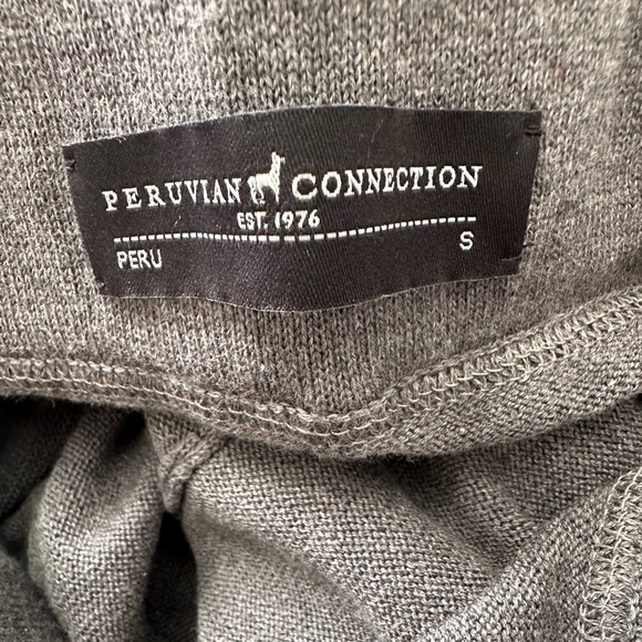 Peruvian Connection Charcoal Wide Leg Cotton Pants Size Small - Picture 2 of 5